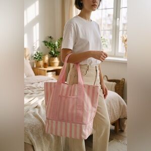 Victorias Secret Pink Striped Women's Tote Bag